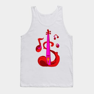 Pink and Red String Violin Tank Top